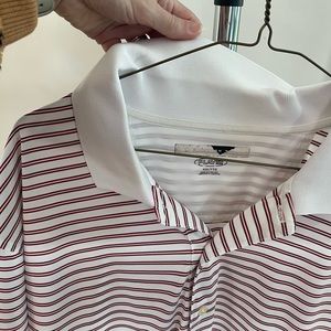 White Striped XXL Golf Polo